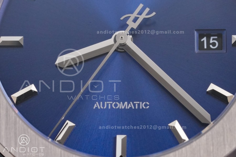Classic Fusion 42mm Titanium JJZF 1:1 V2 Best Edition Blue Dial On Blue Gummy Strap