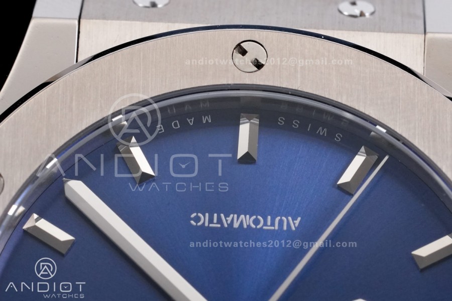 Classic Fusion 42mm Titanium JJZF 1:1 V2 Best Edition Blue Dial On Blue Gummy Strap