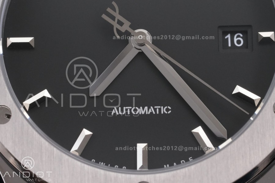 Classic Fusion 42mm Titanium JJZF 1:1 V2 Best Edition Black Dial On Black Rubber Strap