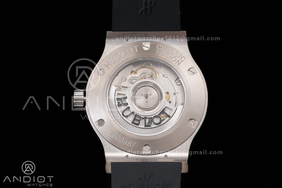 Classic Fusion 42mm Titanium JJZF 1:1 V2 Best Edition Black Dial On Black Rubber Strap