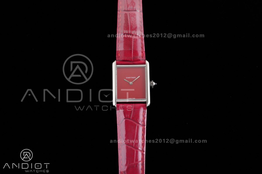 Tank Must 25.5mm AF SS Best Edition Red Dial On Red Leather Ronda Quartz