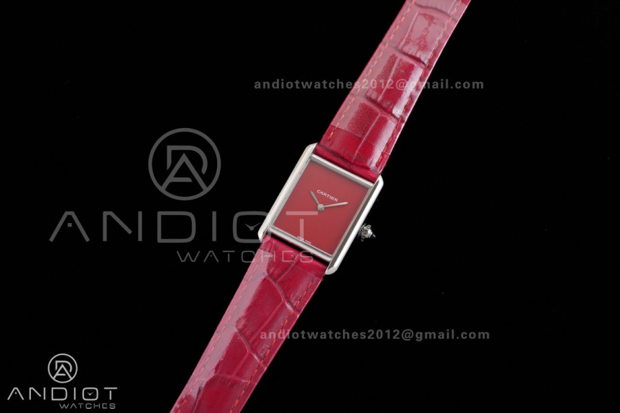 Tank Must 25.5mm AF SS Best Edition Red Dial On Red Leather Ronda Quartz