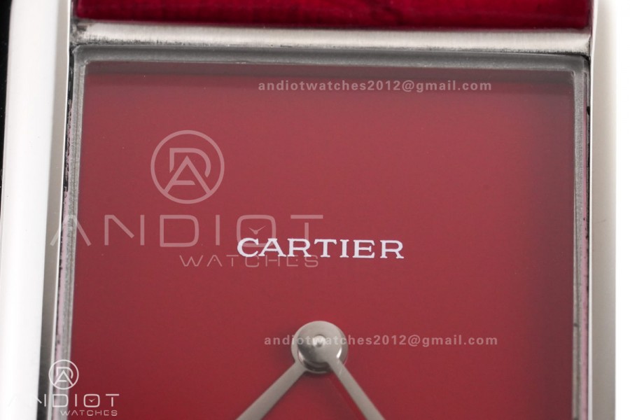 Tank Must 25.5mm AF SS Best Edition Red Dial On Red Leather Ronda Quartz