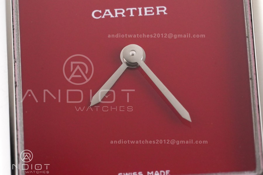 Tank Must 25.5mm AF SS Best Edition Red Dial On Red Leather Ronda Quartz