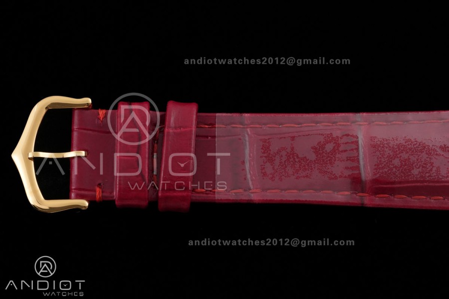 Tank Must 25.5mm YG AF 1:1 Best Edition Red Dial On Red Leather Ronda Quartz