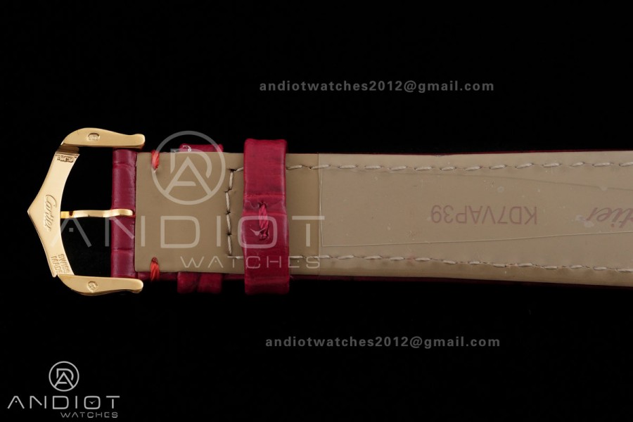 Tank Must 25.5mm YG AF 1:1 Best Edition Red Dial On Red Leather Ronda Quartz