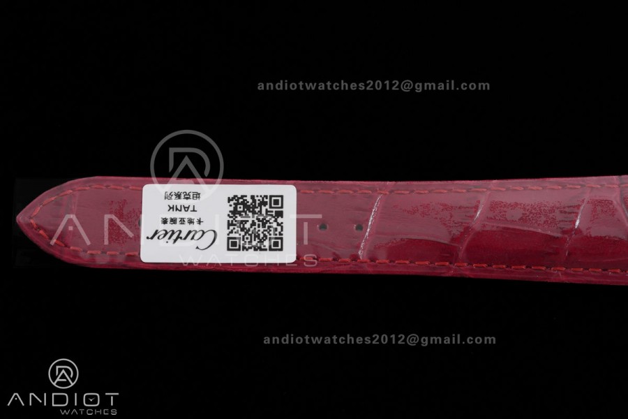 Tank Must 25.5mm YG AF 1:1 Best Edition Red Dial On Red Leather Ronda Quartz