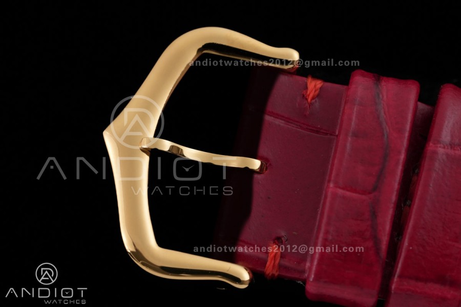 Tank Must 25.5mm YG AF 1:1 Best Edition Red Dial On Red Leather Ronda Quartz