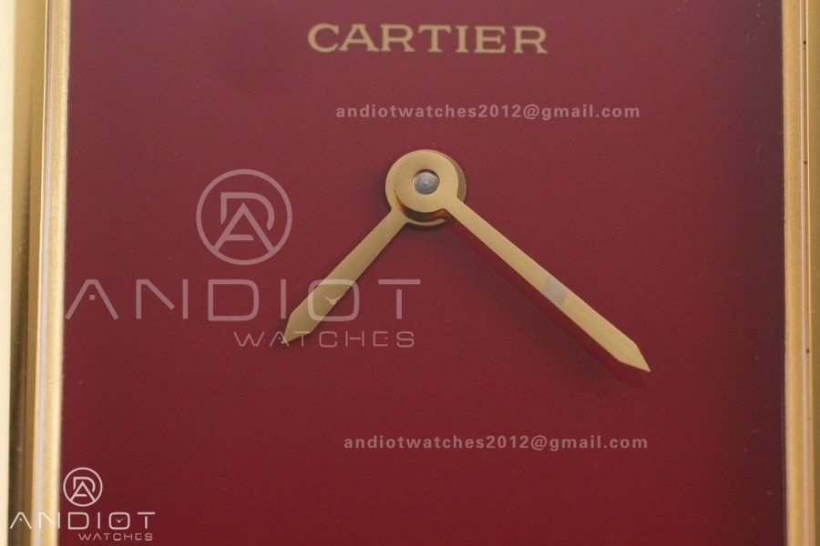 Tank Must 25.5mm YG AF 1:1 Best Edition Red Dial On Red Leather Ronda Quartz