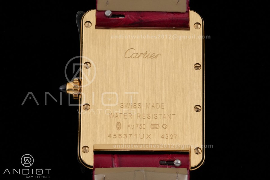 Tank Must 25.5mm YG AF 1:1 Best Edition Red Dial On Red Leather Ronda Quartz