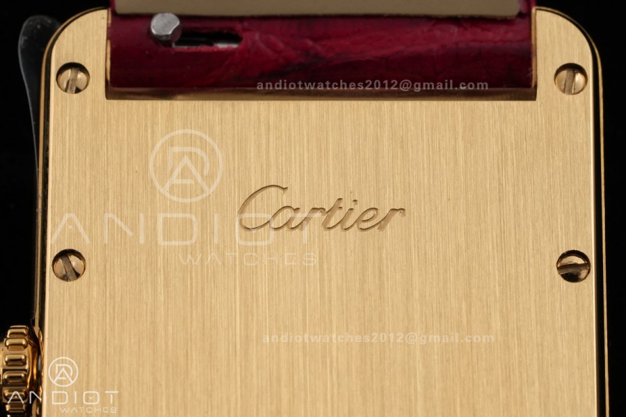 Tank Must 25.5mm YG AF 1:1 Best Edition Red Dial On Red Leather Ronda Quartz