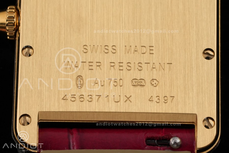 Tank Must 25.5mm YG AF 1:1 Best Edition Red Dial On Red Leather Ronda Quartz