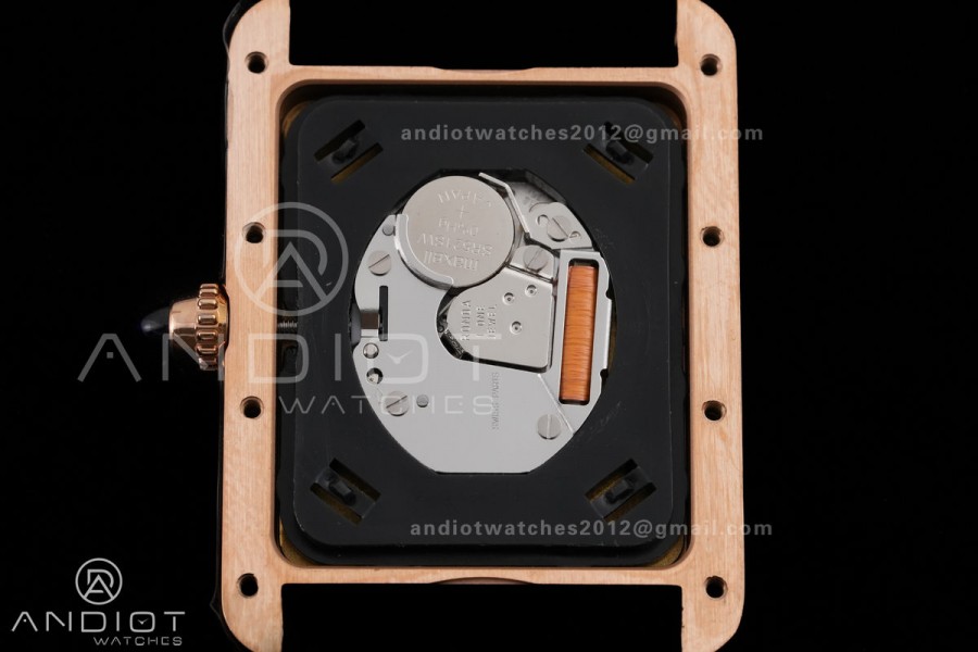 Tank Must 25.5mm RG AF 1:1 Best Edition Black Dial On Black Leather Ronda Quartz