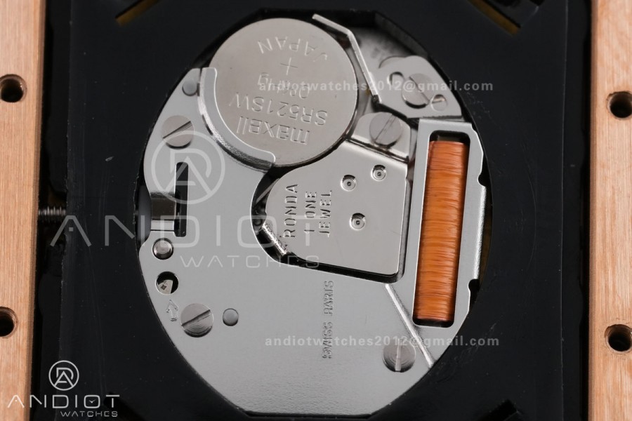 Tank Must 25.5mm RG AF 1:1 Best Edition Black Dial On Black Leather Ronda Quartz