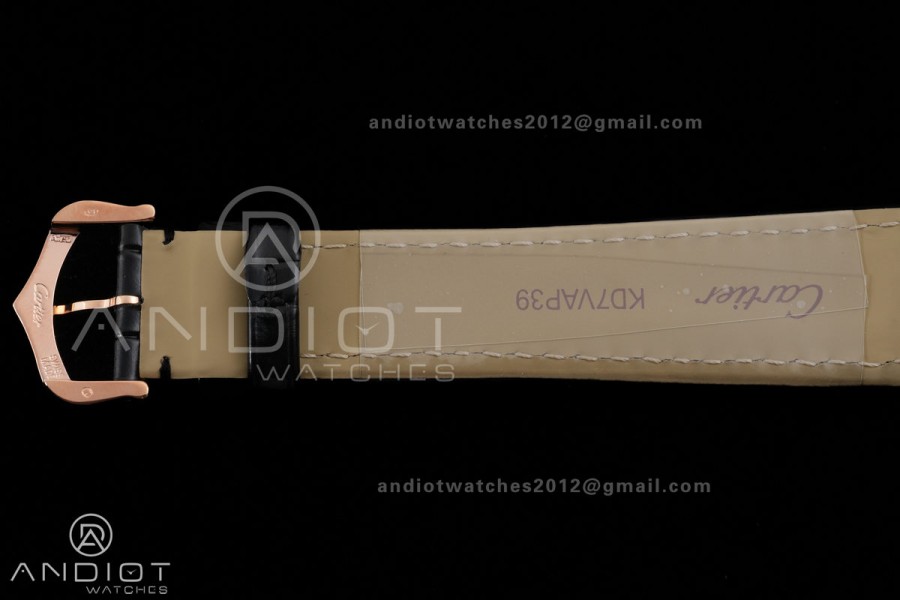 Tank Must 25.5mm RG AF 1:1 Best Edition Black Dial On Black Leather Ronda Quartz