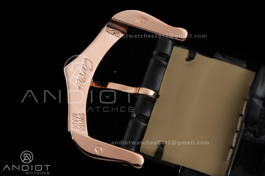 Tank Must 25.5mm RG AF 1:1 Best Edition Black Dial On Black Leather Ronda Quartz