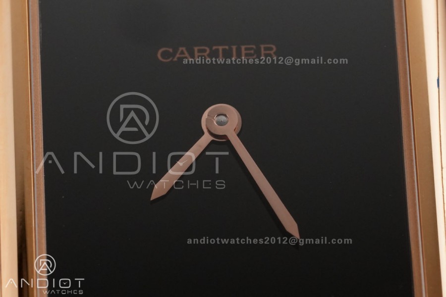 Tank Must 25.5mm RG AF 1:1 Best Edition Black Dial On Black Leather Ronda Quartz