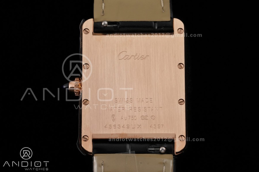 Tank Must 25.5mm RG AF 1:1 Best Edition Black Dial On Black Leather Ronda Quartz