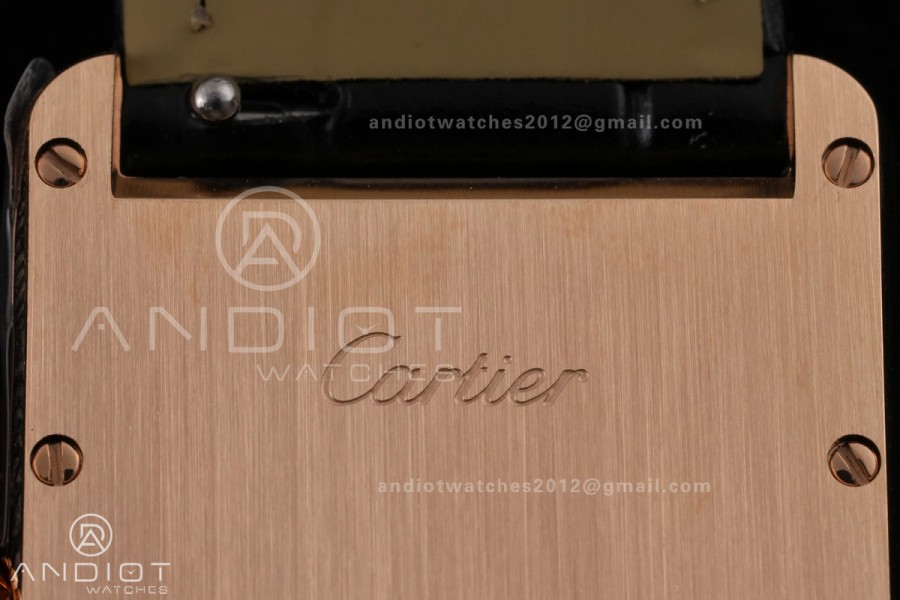 Tank Must 25.5mm RG AF 1:1 Best Edition Black Dial On Black Leather Ronda Quartz