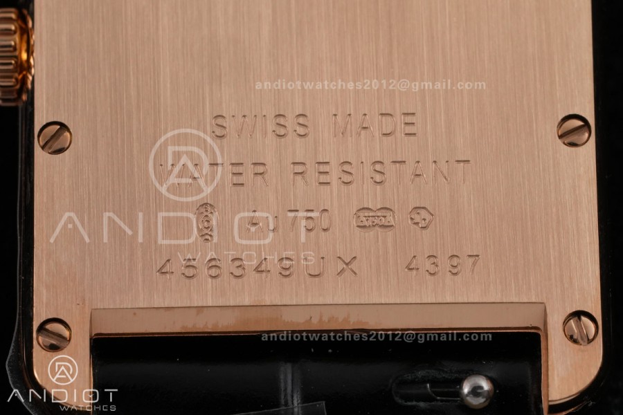 Tank Must 25.5mm RG AF 1:1 Best Edition Black Dial On Black Leather Ronda Quartz