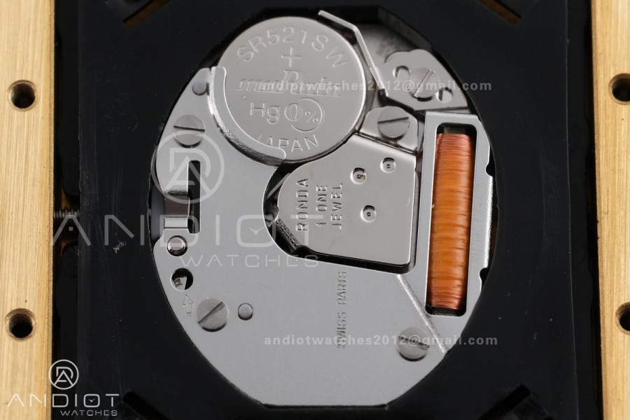 Tank Must 25.5mm YG AF 1:1 Best Edition Black Dial On Black Leather Ronda Quartz