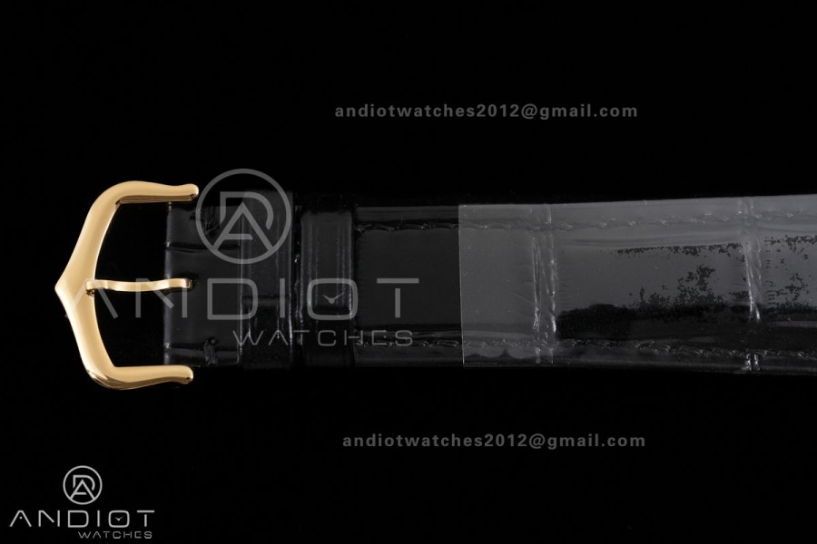 Tank Must 25.5mm YG AF 1:1 Best Edition Black Dial On Black Leather Ronda Quartz