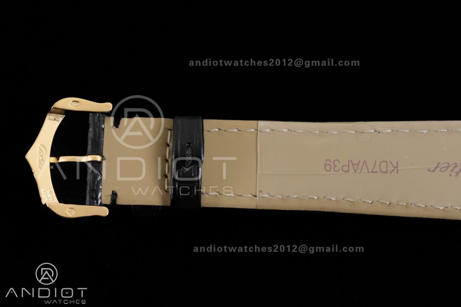 Tank Must 25.5mm YG AF 1:1 Best Edition Black Dial On Black Leather Ronda Quartz