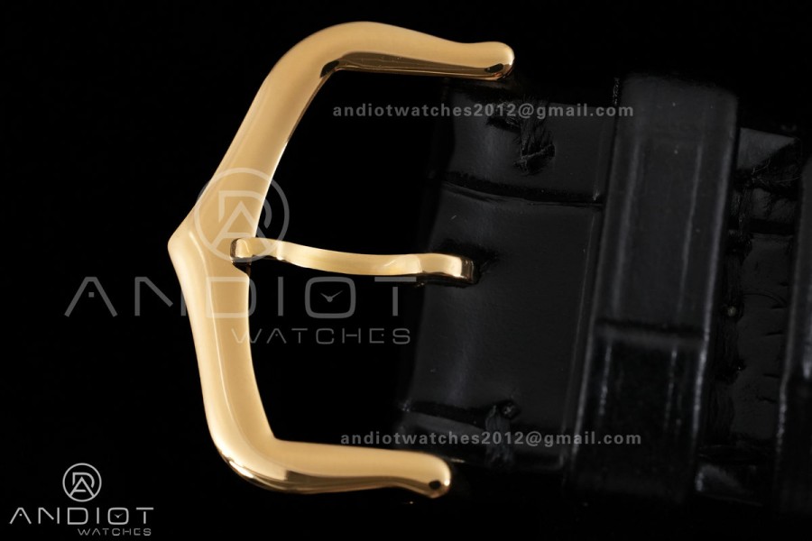 Tank Must 25.5mm YG AF 1:1 Best Edition Black Dial On Black Leather Ronda Quartz