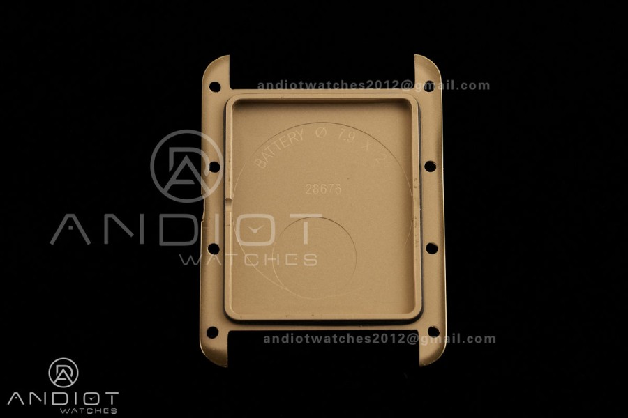 Tank Must 25.5mm YG AF 1:1 Best Edition Black Dial On Black Leather Ronda Quartz