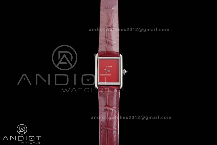 Tank Must 22mm SS AF Best Edition Red Dial On Red Leather Ronda Quartz
