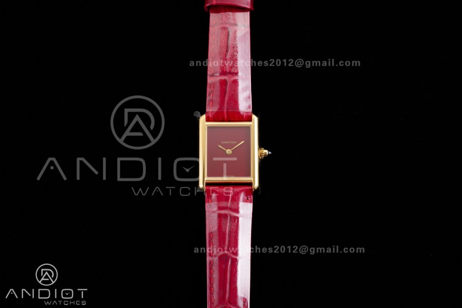Tank Must 22mm YG AF Best Edition Red Dial On Red Leather Ronda Quartz