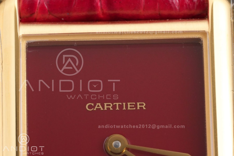 Tank Must 22mm YG AF Best Edition Red Dial On Red Leather Ronda Quartz