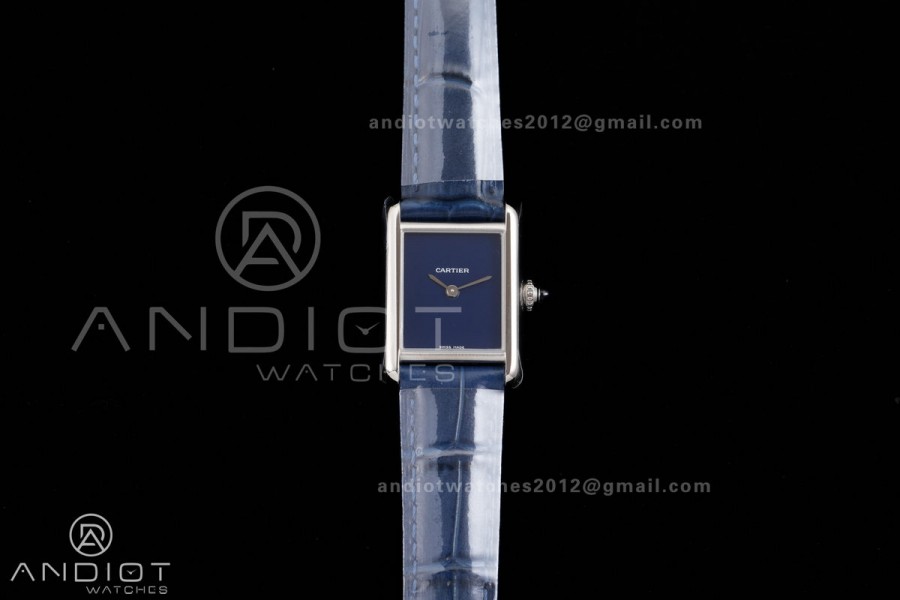 Tank Must 22mm SS AF Best Edition Blue Dial On Blue Leather Ronda Quartz