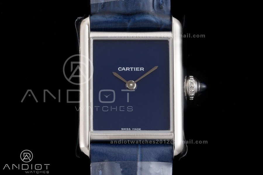 Tank Must 22mm SS AF Best Edition Blue Dial On Blue Leather Ronda Quartz