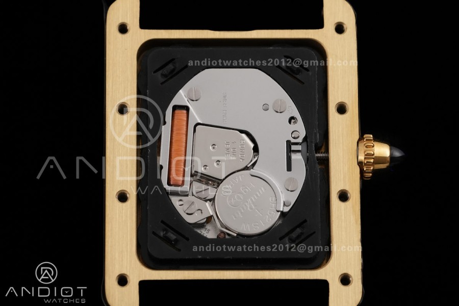 Tank Must 22mm YG AF Best Edition Black Dial On Black Leather Ronda Quartz