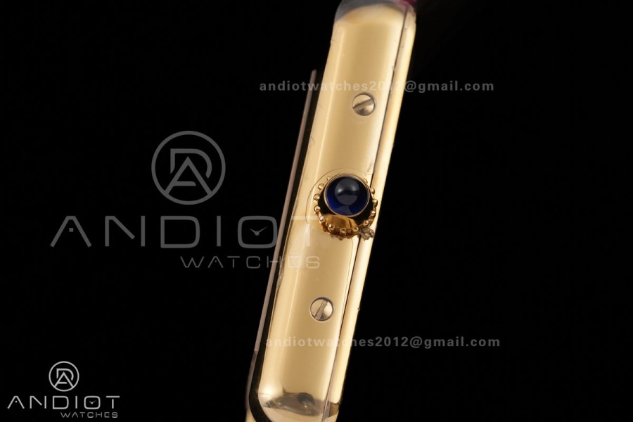 Tank Must 22mm YG AF Best Edition Black Dial On Black Leather Ronda Quartz