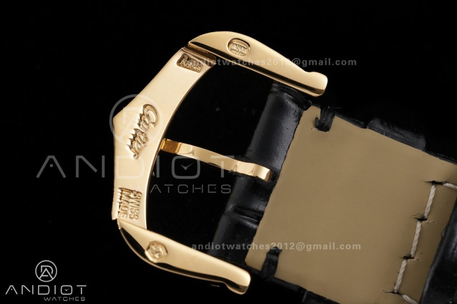 Tank Must 22mm YG AF Best Edition Black Dial On Black Leather Ronda Quartz