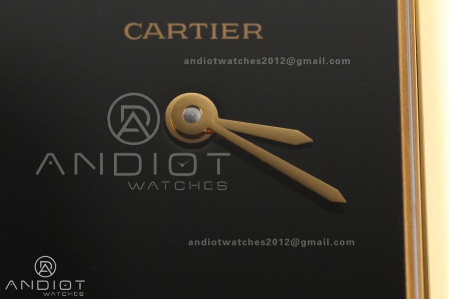 Tank Must 22mm YG AF Best Edition Black Dial On Black Leather Ronda Quartz