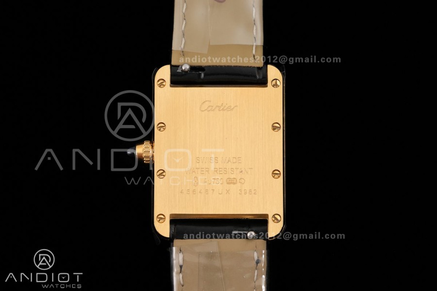 Tank Must 22mm YG AF Best Edition Black Dial On Black Leather Ronda Quartz