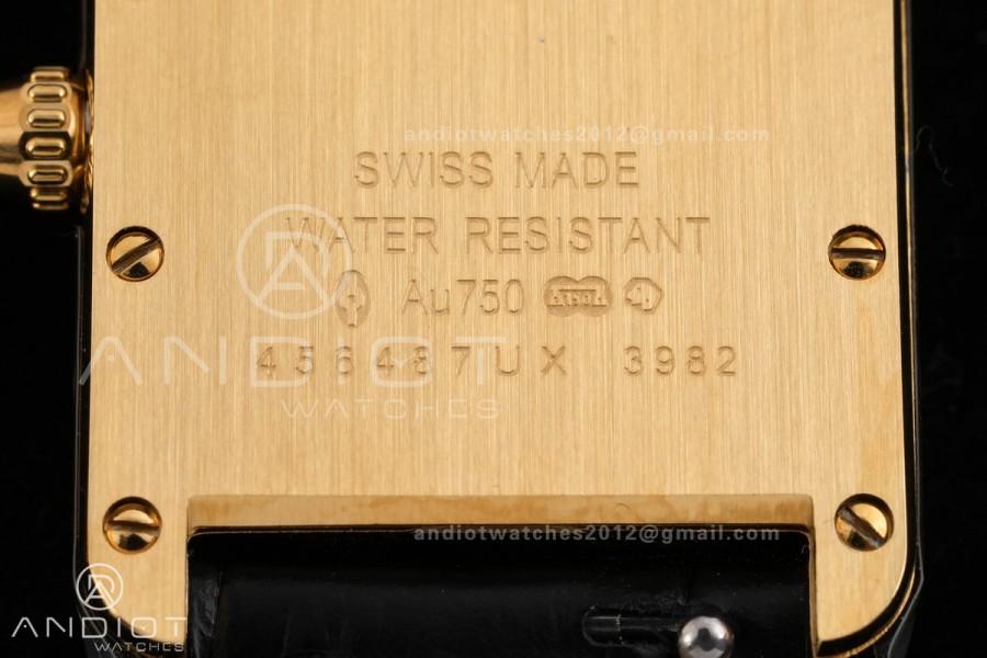 Tank Must 22mm YG AF Best Edition Black Dial On Black Leather Ronda Quartz