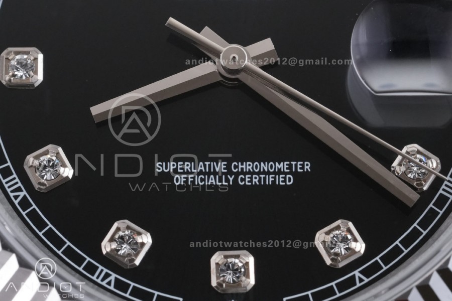 DateJust 41 126334 QF 1:1 Best Edition 904L Steel Black Diamonds Dial on Jubilee Bracelet QF3235 (149g)