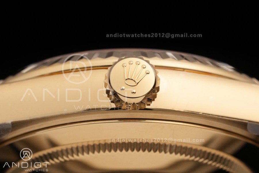 Day Date 40 YG 228238 RCF 1:1 Best Edition Green Crystal Dial on President Bracelet VR3255 (211g)