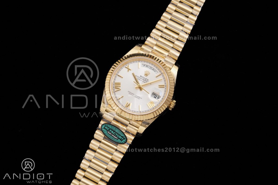 Day Date 40 YG 228238 RCF 1:1 Best Edition Sliver Roman Dial on President Bracelet VR3255 (211g)