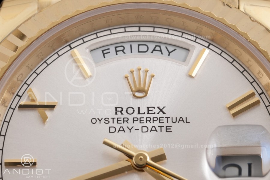 Day Date 40 YG 228238 RCF 1:1 Best Edition Sliver Roman Dial on President Bracelet VR3255 (211g)