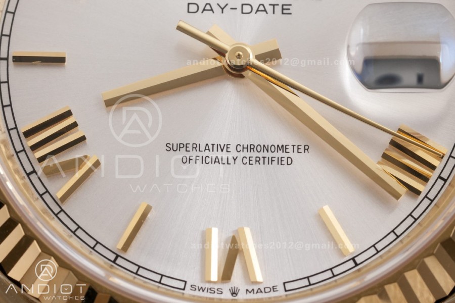 Day Date 40 YG 228238 RCF 1:1 Best Edition Sliver Roman Dial on President Bracelet VR3255 (211g)