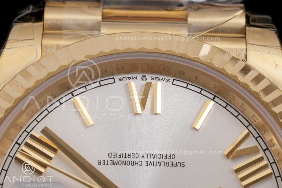 Day Date 40 YG 228238 RCF 1:1 Best Edition Sliver Roman Dial on President Bracelet VR3255 (211g)