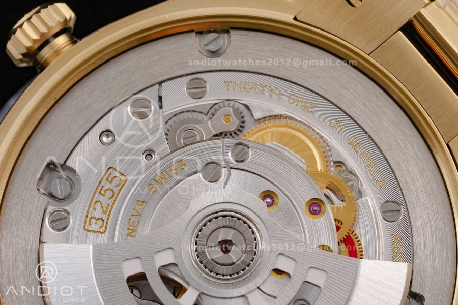 Day Date 40 YG 228238 RCF 1:1 Best Edition Black Stick Dial on President Bracelet VR3255 (211g)