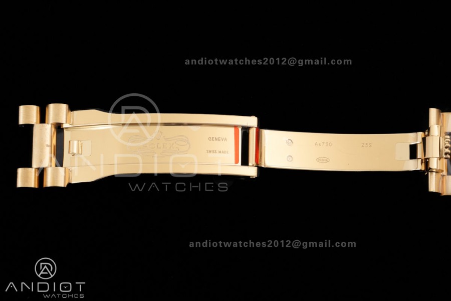 Day Date 40 YG 228238 RCF 1:1 Best Edition Black Stick Dial on President Bracelet VR3255 (211g)