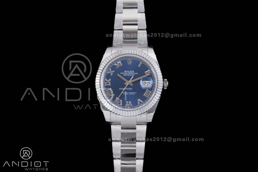 DateJust 41 126334 904L SS VSF 1:1 Best Edition V2 Blue Dial Roman Marker On Oyster Bracelet DD3235
