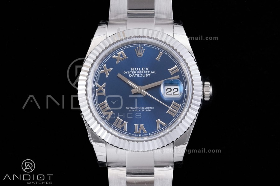 DateJust 41 126334 904L SS VSF 1:1 Best Edition V2 Blue Dial Roman Marker On Oyster Bracelet DD3235